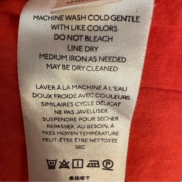 🍓Anthropologie Maeve Twist Front Mini Dress Red Linen Smocked Back Cut out XS - Picture 10 of 10